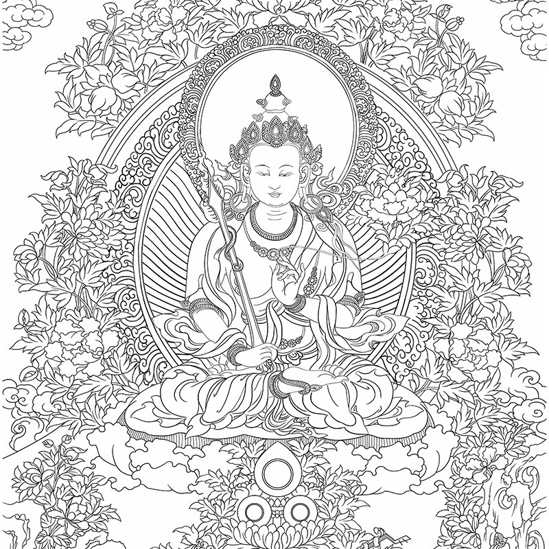 本命佛虚空藏菩萨唐卡diy消磨时间减压手工修行十二生肖守护唐卡