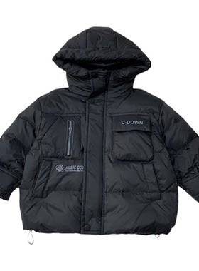 男孩冬季保暖羽绒服外套防风帽衫