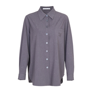 婉甸2025年秋季新品岩石灰高智感烫钻衬衫1243S06GL2