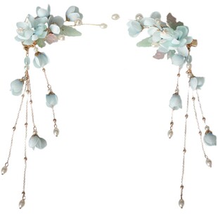 汉服发饰绢花头饰花朵对夹发夹古风边夹流苏唐风簪花古装配饰发簪