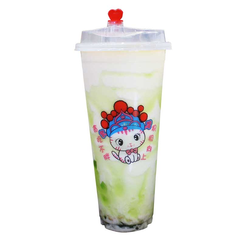 90口徑奶茶杯子一次性商用帶蓋700ml果汁飲料杯透明塑料奶茶杯500