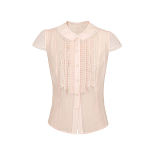 Mummy Cat下蛋喵【白日梦小姐】莱赛尔日系轻透感娃娃领压褶衬衫