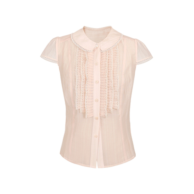 下蛋喵收腰日系莱赛尔轻透感衬衫