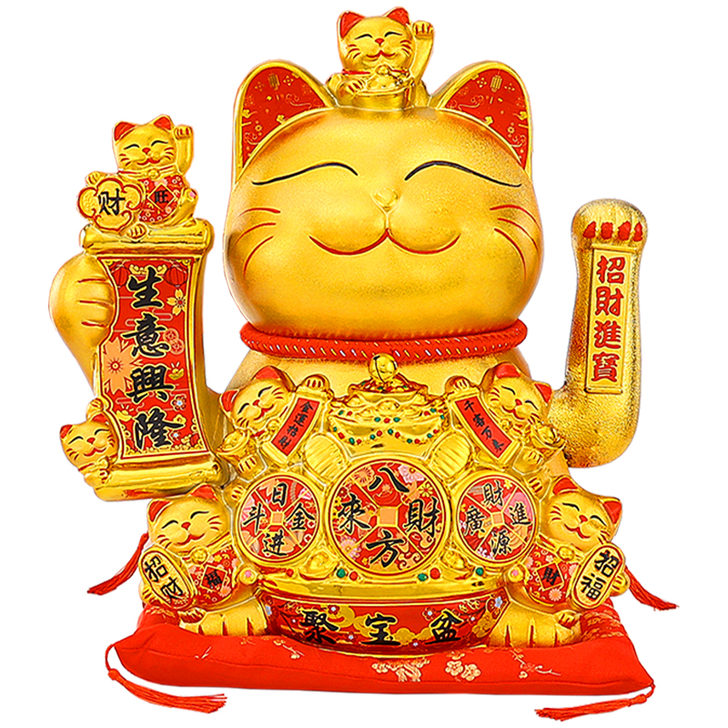 9-特大號(hào)招財(cái)貓擺件自動(dòng)招手店鋪開(kāi)業(yè)禮物客廳家居發(fā)財(cái)貓2024新款