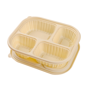 玉米淀粉餐盒一次性饭盒可微波炉加热分格餐盘可降解打包盒食品级