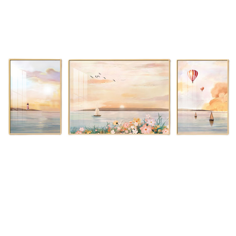 花朵治愈沙发定制装饰画小清新
