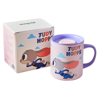 疯狂动物城保温马克杯带盖儿童水杯家用316不锈钢杯子防摔牛奶杯