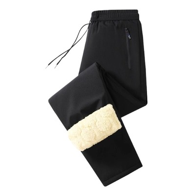 冬季加绒加厚护膝保暖休闲裤男士户外休闲运动雪地裤防风膝盖防水