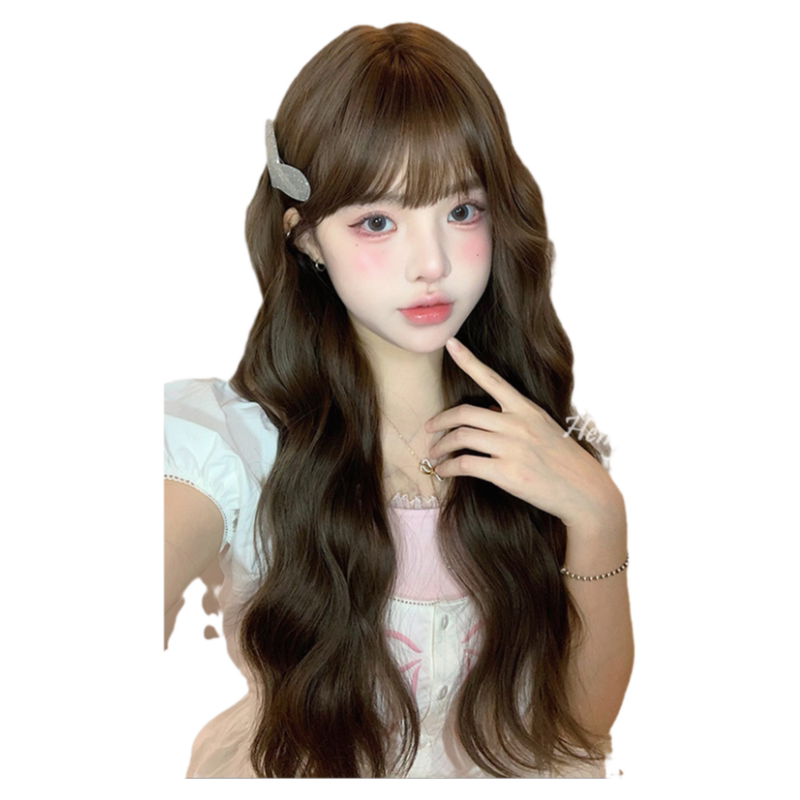 哼唧假发女长卷发lolita逼真空气刘海假发全头套式假发