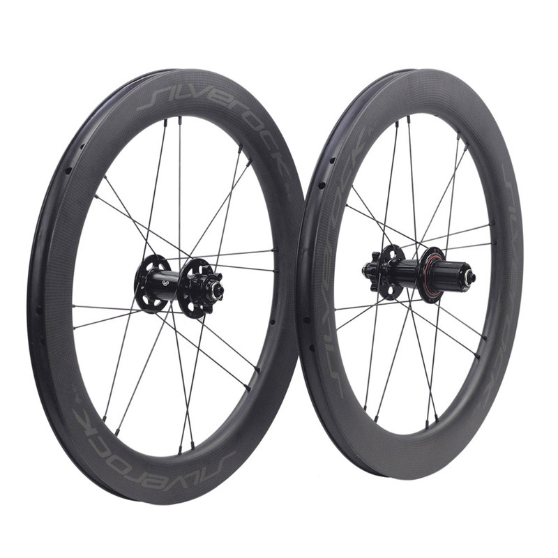 SILVEROCK SR50C高框碳轮碟刹20寸星芒小轮折叠车桶轴快拆轮组