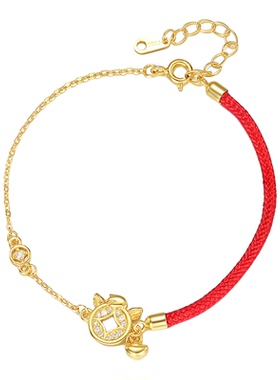 S925纯银新中式招财本命年手链