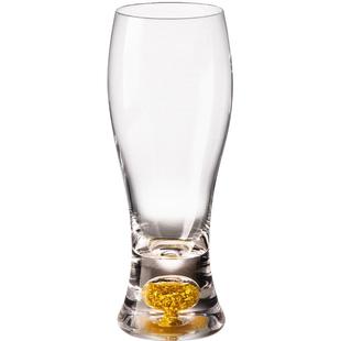 金箔啤酒杯高档氛围感水晶玻璃精酿酒杯创意酒吧收腰网红扎啤杯子