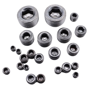 铜堵头PT1/8NPT1/2-1寸英美制铁喉塞止付螺丝堵头顶丝内六角塞丝