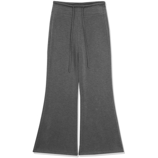 黑色裤子女2026春新款糯米裤高腰垂感瑜伽卫裤弹力休闲阔腿微喇裤