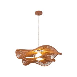 侘寂风民宿吊灯日式客厅卧室茶室北欧餐厅吧台宋代美学复古编织灯