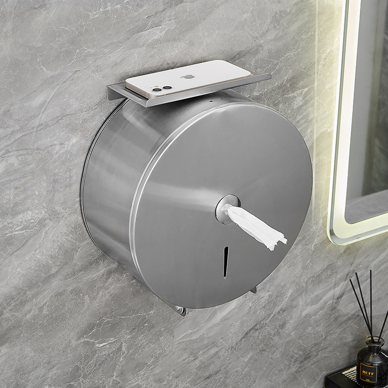 Anmon不锈钢中间抽商用挂壁防水中心抽卷纸盒中间抽大盘纸巾盒