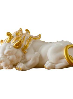 新中式陶瓷招财貔貅摆件一对礼品