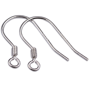 S999纯银饰品diy配件 防氧化 经典耳勾足银耳钩耳环制作材料包邮