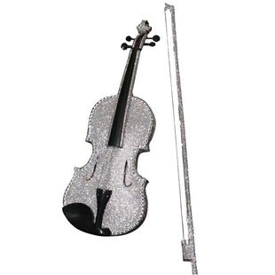 模特舞台走秀表演影楼拍照摄镶钻银色小提琴4分之4大模特手拿道具