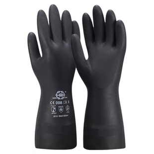 雪莲雪莲牌黑色氯丁胶工业劳保防护加厚耐溶剂耐磨耐用耐酸碱手套