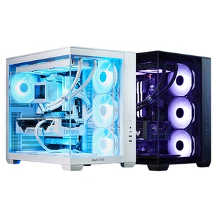华硕A32海王星海景房机箱台式机电脑开放式360水冷无立柱MATX机箱