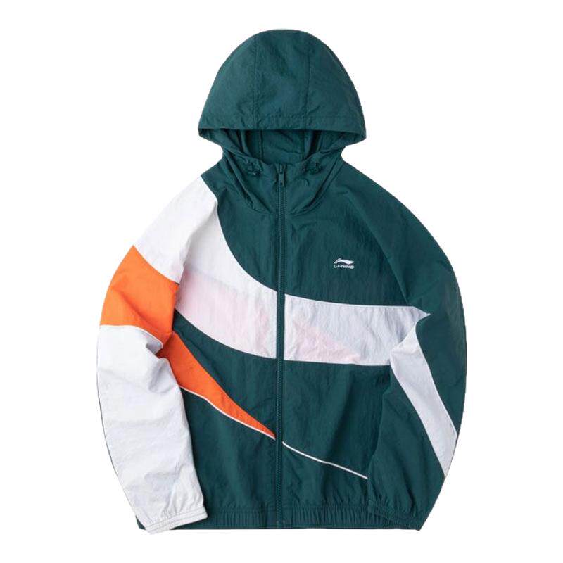 李宁正品新款男子运动防风连帽休闲宽松训练开衫夹克外套YFDT139