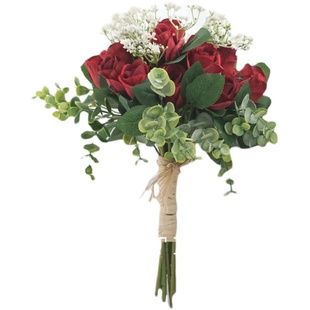 手捧花仿真森系尤加利新娘伴娘婚礼手拿假花家居桌面道具装饰插花