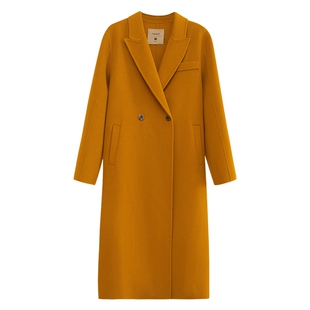 Amii旗舰店双面羊绒毛呢大衣女士2024新款羊毛呢子西装外套秋冬季