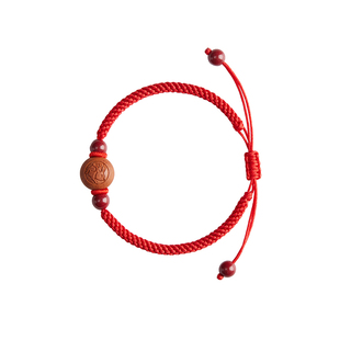 桃木手串婴儿宝宝儿童手绳朱砂桃核手串红绳手链女款转运珠护身符