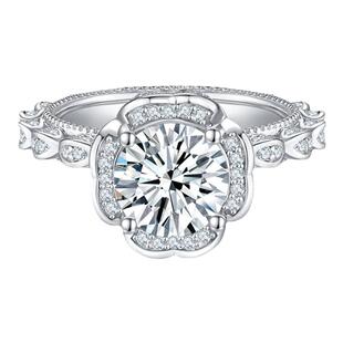 VISING珠宝D色2克拉莫桑钻戒指可过测钻笔有腰码带证书