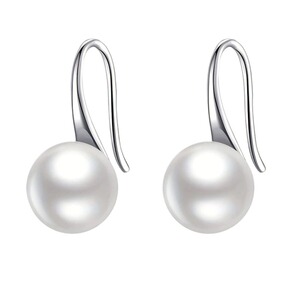 天然淡水珍珠高跟鞋耳钩馒头珠耳饰防过敏耳环节日礼物扁圆女王