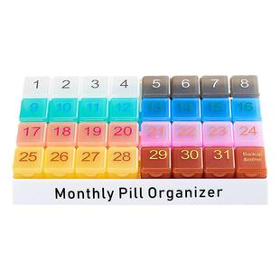 老年人分装药盒一个月吃药提醒便携式三十一天分格药盒大容量30天