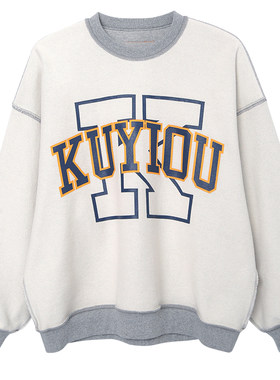 kuyiou/正反两穿logo男圆领卫衣
