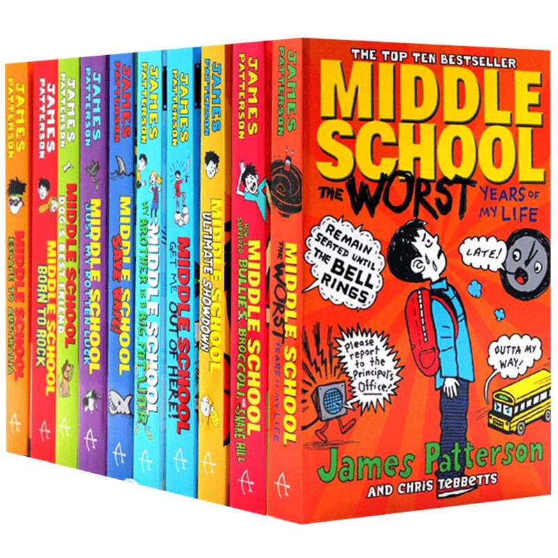 英文原版 上学不容易系列10本套装 Middle School 地狱高中生活 电影原著小说 James Patterson 进口英语课外阅读书 搭小屁孩日记