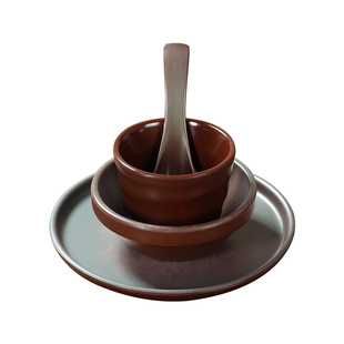 山野风火锅店密胺餐具窑彩牛肉盘鹅肠毛肚专用盘子意境配菜盘商用