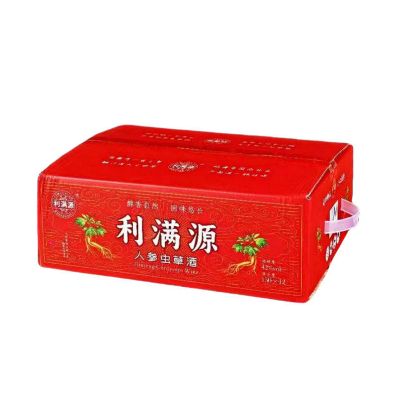 利满源人参虫草酒礼盒12瓶枸杞