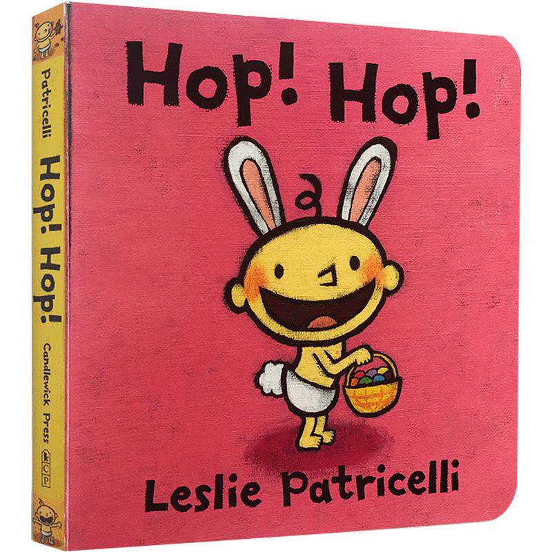 一根毛小脏孩小毛孩系列英文原Leslie Patricelli: Hop! Hop! 复活节跳跳兔 玩转颜色 纸板书 幼儿儿童启蒙认知早教趣味读本