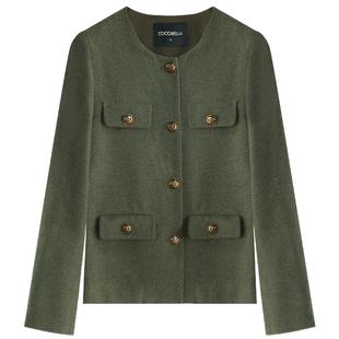 【折扣季】COCOBELLA小香风羊毛短款外套气质呢子西装大衣WL7060