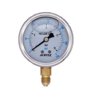 耐震压力表 ACUTEK原装出口YN60 16bar G1/4B 油压抗震防震压力表