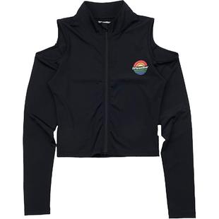 DifferentRiver2023夏季辣妹漏肩显瘦ins修身高领拉链长袖泳装