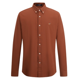 【牛津纺面料】LONDA 伦德马男士长绒棉衬衫商务休闲多彩长袖衬衣