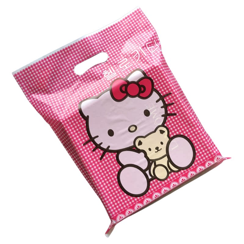 大小号外贸加厚卡通猫塑料手提袋购物包装袋服装鞋帽礼品袋子批发