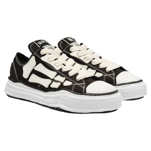 AMIRI x MIHARA YASUHIRO 联名款黑白骨头休闲低帮帆布鞋溶解鞋