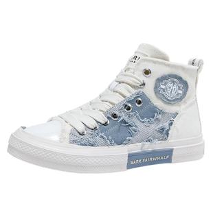 马克华菲高帮帆布鞋男士休闲板鞋2026新款秋季中帮男鞋运动增高鞋