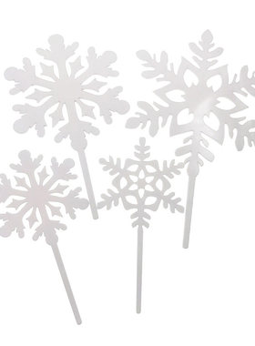 雪花插牌圣诞节派对烘焙生日蛋糕