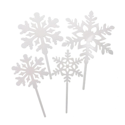 雪花插牌圣诞节派对烘焙生日蛋糕