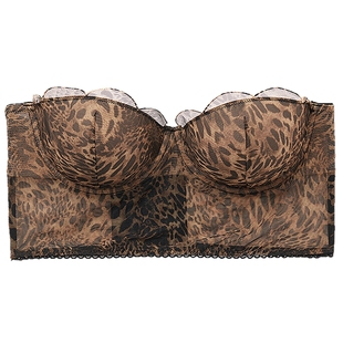 Intimissimi意舒漫性感豹纹印花荷叶边有钢圈抹胸式文胸RIF2561