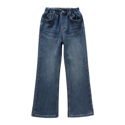 女童加绒裤子秋冬窄版牛仔裤