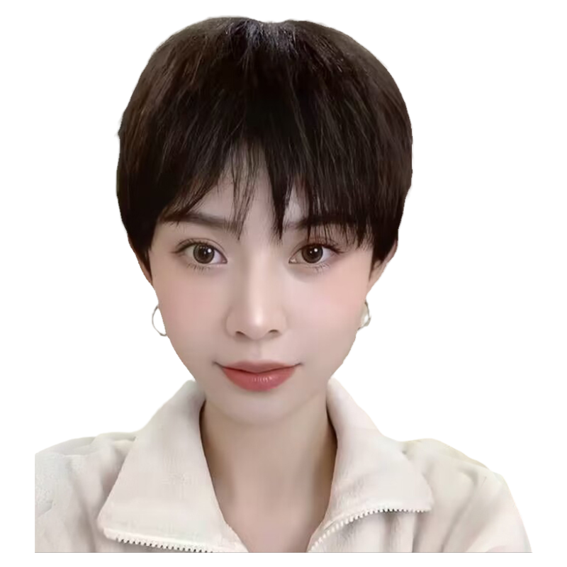 短发假发真发时尚自然