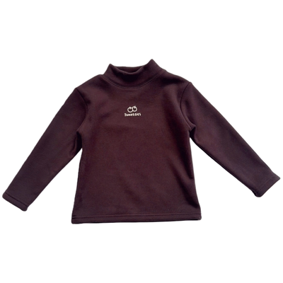 儿童半高领加绒打底衫男女童保暖加绒上衣秋冬新款百搭一体绒T恤